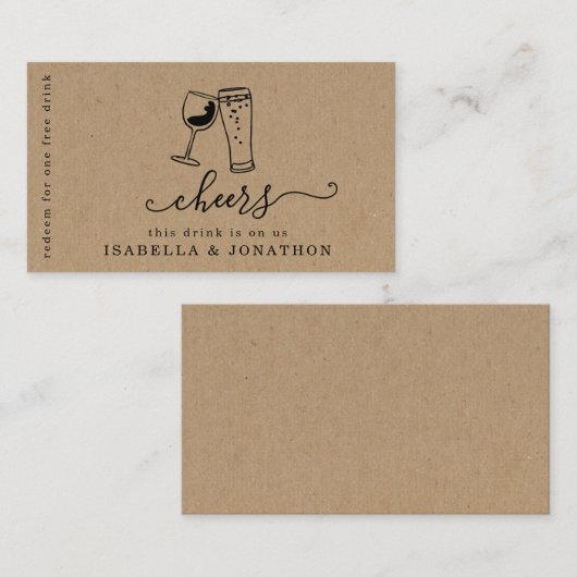 Trinkschein, Gratis-Alkoholgutschein Visitenkarte (Vorne/Hinten)