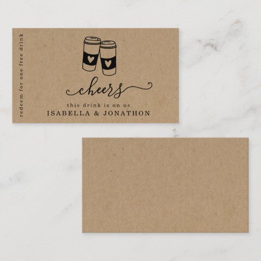 Trinkschein, Gratis-Kaffeekarte Visitenkarte (Vorne/Hinten)