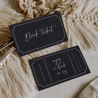 Trinkscheinkarte Hochzeitsempfang Bar Token Card B Visitenkarte