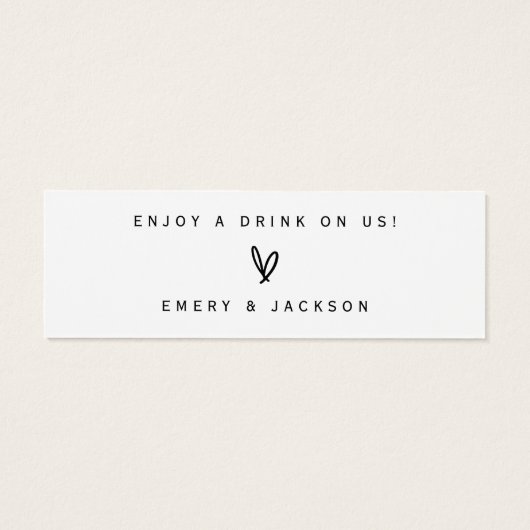 Trinkscheinkarte Hochzeitsempfang Bar Token Card E (Rückseite)