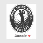 Trinkschwingen Swear Wiederholung Golf Aufkleber (Blatt)