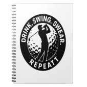 Trinkschwingen Swear Wiederholung Golf Notizblock (Vorderseite)