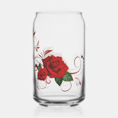 Trinkset Love Red Rose Floral  Dosenglas (Vorderseite)
