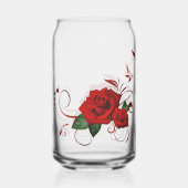 Trinkset Love Red Rose Floral  Dosenglas (Rückseite)