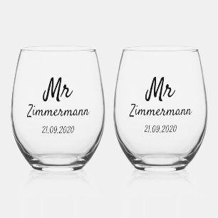 Trinkset - Mr und Mr Zimmermann Design Weinglas Ohne Stiel