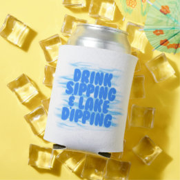 Trinksippen & Lake Dipping Blue Water Hintergrund Dosenkühler