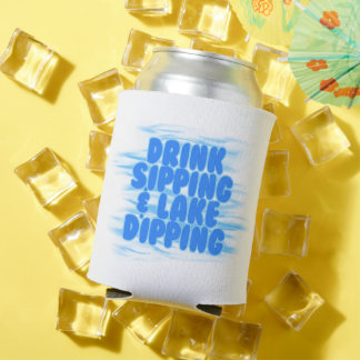 Trinksippen & Lake Dipping Blue Water Hintergrund Dosenkühler