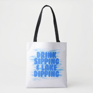 Trinksippen & Lake Dipping Blue Water Hintergrund Tasche