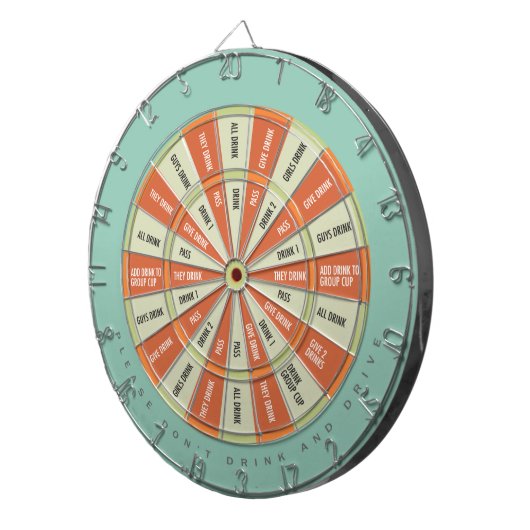 Trinkspiel in Aqua Orange Dartscheibe (Vorderseite rechts)