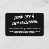 Trinkspiele für Party Visitenkarte (Rückseite)