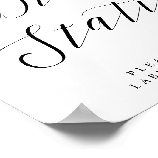 Trinkstation Chic Calligraphy Script Wedding Sign Poster (Ecke)