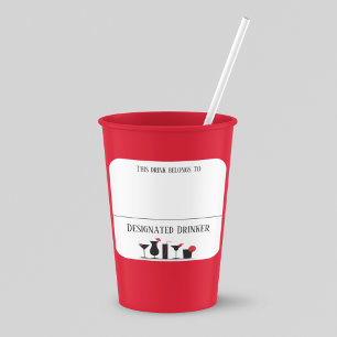 Trinkstift Marker Name Cocktail-Etiketten Party Quadratischer Aufkleber