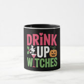 Trinkt auf, Hexen Buntes Halloween Tasse (Zentrum)