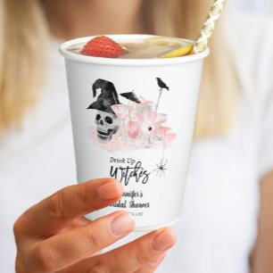 Trinkt auf, Hexen Rosa Cocktail Brautparty Pappbecher