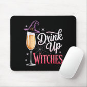 Trinkt aus Hexen Champagner Glas Lustiger Hallowee Mousepad (Mit Mouse)