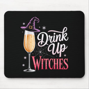 Trinkt aus Hexen Champagner Glas Lustiger Hallowee Mousepad