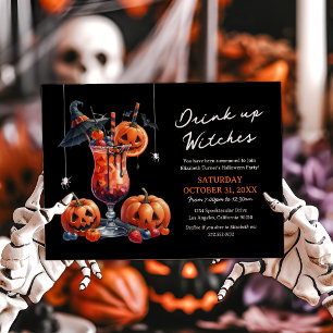 Trinkt aus, Hexen, Erwachsenes Halloween Einladung