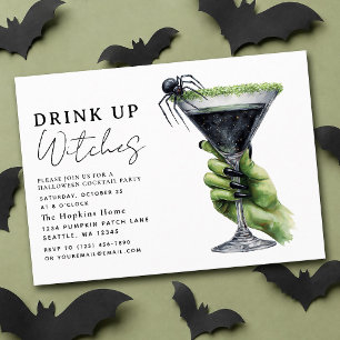 Trinkt aus Hexen Halloween Cocktailparty Einladung