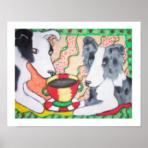 Trinkt GrenzCollies Kaffee? Kunst-Plakat Poster