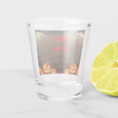 Trinkt Hexen, gruseliges Halloween-Friedhof Schnapsglas (Rückseite)