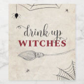 Trinkt Hexen Halloween Adult Magic Hexe Party Weinetikett (Einzelnes Label)