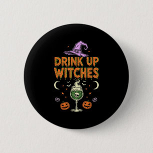 Trinkt Hexen Lila Hat lustiges Halloween Männer Wo Button