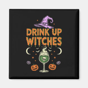 Trinkt Hexen Lila Hat lustiges Halloween Männer Wo Magnet