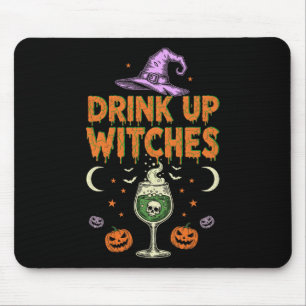 Trinkt Hexen Lila Hat lustiges Halloween Männer Wo Mousepad