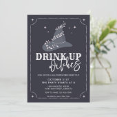 Trinkt Hexen mit Hexenhut-Halloween-Party Einladung (Stehend Vorderseite)