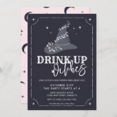 Trinkt Hexen mit Hexenhut-Halloween-Party Einladung (Vorne/Hinten)