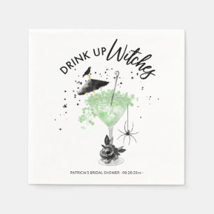 Trinkt Hexencocktail auf Halloween-Junggesellinnen Serviette
