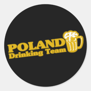 Trinkteam in Polen Runder Aufkleber