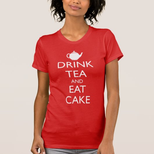TRINKTEE UND ESSEN KUCHEN T-Shirt (Vorderseite)
