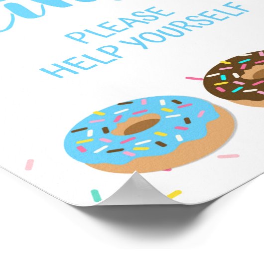 Trinktisch Schild Blue Donut Sprinkle Duschzeichen (Ecke)