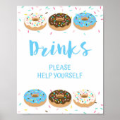 Trinktisch Schild Blue Donut Sprinkle Duschzeichen (Vorne)