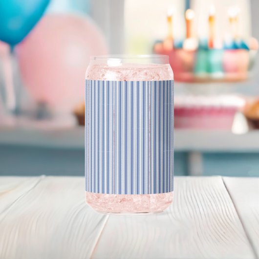 Trinkwaren-Set Blau & Weiß gestreift Dosenglas (Insitu (Baby Party))