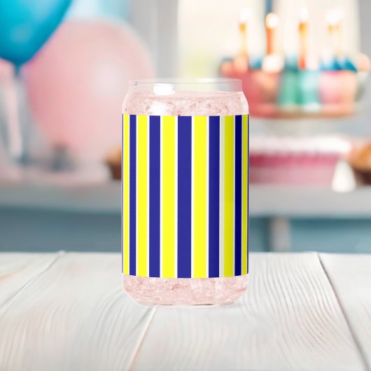 Trinkwaren-Set Gelb Blau & Weiß Streifen Dosenglas (Insitu (Baby Party))