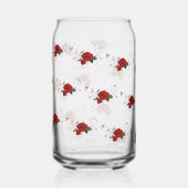 Trinkwaren-Set Love Red Rose Floral  Dosenglas (Vorderseite)