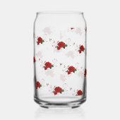 Trinkwaren-Set Love Red Rose Floral  Dosenglas (Links)