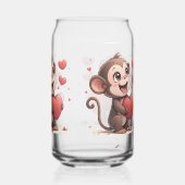 Trinkwaren-Set Monkey Love rote Herzen Dosenglas (Rückseite)