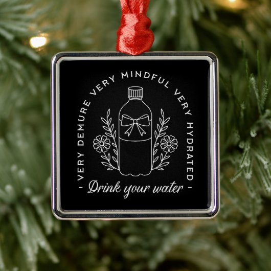 Trinkwasser Hydrat Mädchen Erinnerung komisch schw Ornament Aus Metall (Baum)