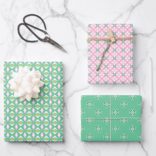 Trio 3 Geometrisches Set der Muster für Schleifpap Geschenkpapier Set