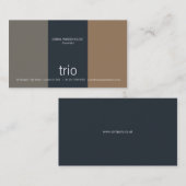 Trio aquamarin, grau u. hellbraun visitenkarte (Vorne/Hinten)