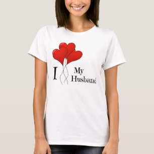 Trio aus roten Herzballons Ich liebe meinen Mann T-Shirt