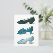 Trio blauer Schuhe Postkarte (Stehend Vorderseite)