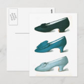 Trio blauer Schuhe Postkarte (Vorne/Hinten)