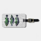 Trio Blauer und Grüner Fisch Gepäckanhänger (Vorderseite horizontal)