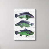 Trio Blauer und Grüner Fisch Leinwanddruck (Vorderseite)