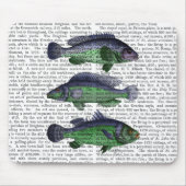 Trio Blauer und Grüner Fisch Mousepad (Vorne)