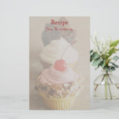 Trio Cherry Cupcake Recipe Stationery (Stehend Vorderseite)